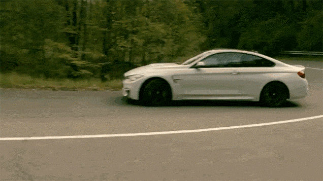 White Bmw Drifting On Road GIF