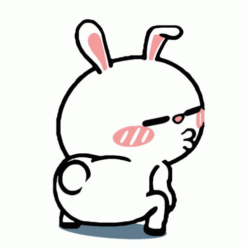 White Bunny Dancing Sticker Twerking GIF