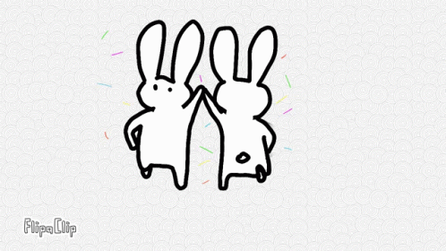 White Bunny Duo Dancing GIF