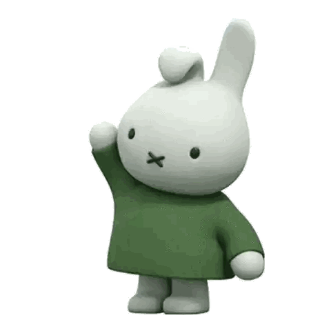 White Bunny With Green Cross