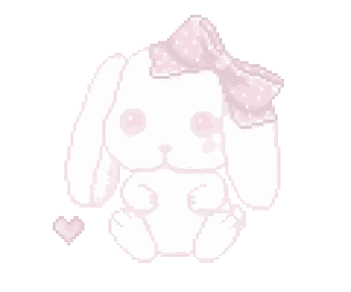 White Bunny With Pink Bow and Heart