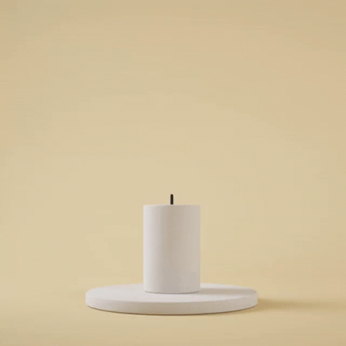 White Candle With Yellow Flame