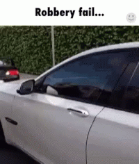White Car Roadside Robbery Fail