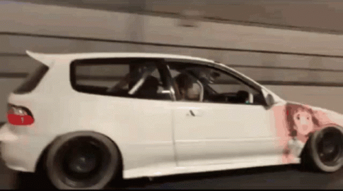 White Car With Girl on Side