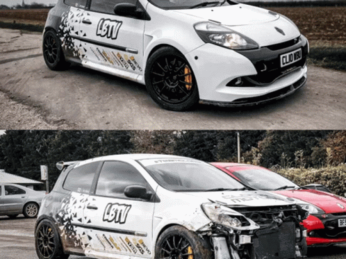 White Car With Lstv GIF