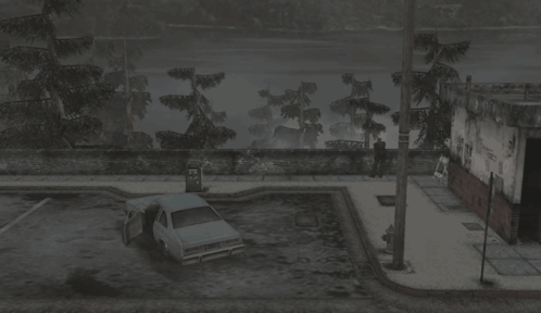 White Car With R.I.P. Sign