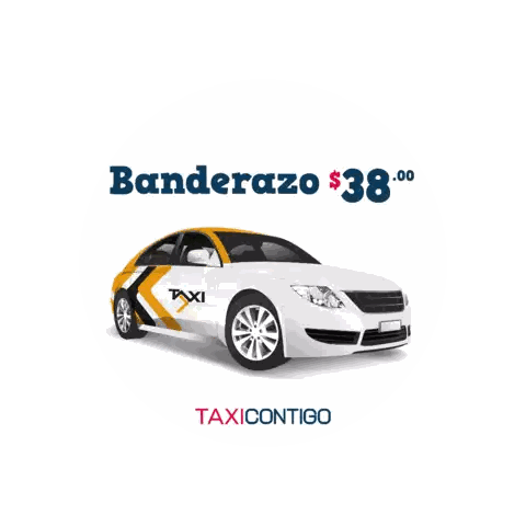 White Car With Taxi Logo