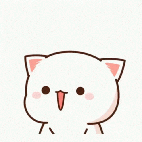White Cat Excited Peach GIF