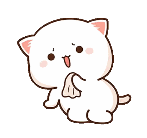 White Cat Holding Banana