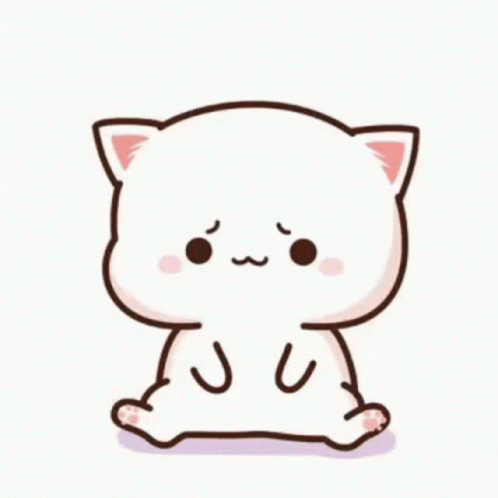 White Cat Laying Down GIF