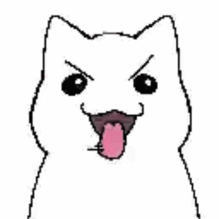 White Cat Making Funny Face