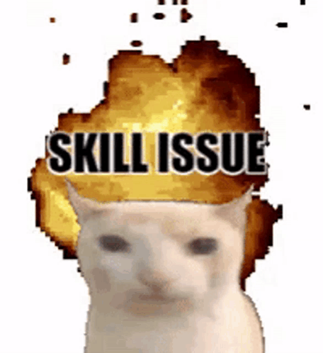 White Cat Mind Blown Skill Issue Meme GIF