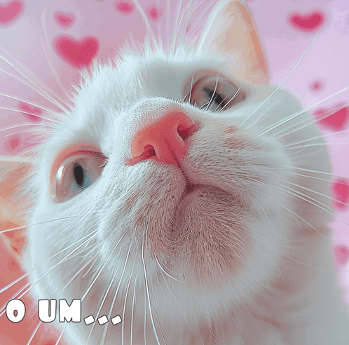 White Cat Nose Sniff