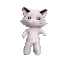 White Cat with Black Ears and Blue Eyes