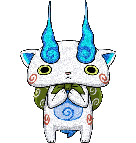 White Cat with Blue Horns and Green Scarf
