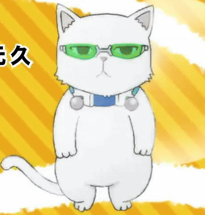 White Cat With Green Sunglasses and Blue Collar