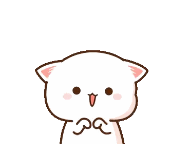 White Cat with Pink Ear and Smile