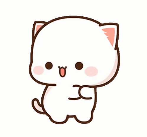White Cat With Pink Ear Standing on Hind Legs