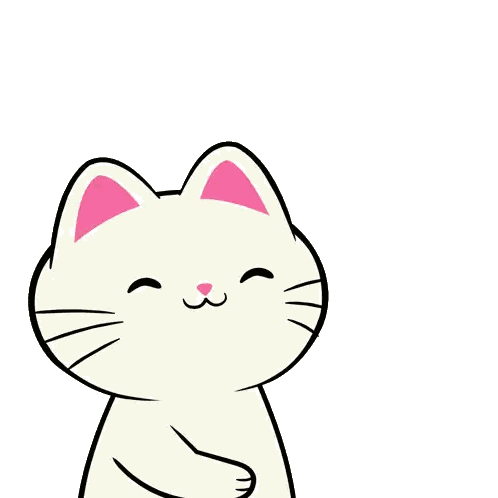 White Cat With Pink Ears and Nose