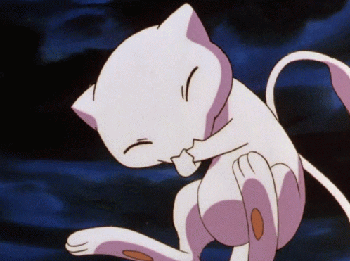 White Cat With Pink Tail Scratching Itself