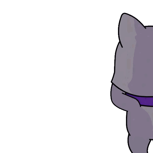 White Cat with Purple Scarf