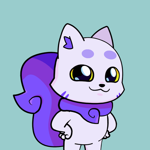 White Cat With Purple Spots GIF