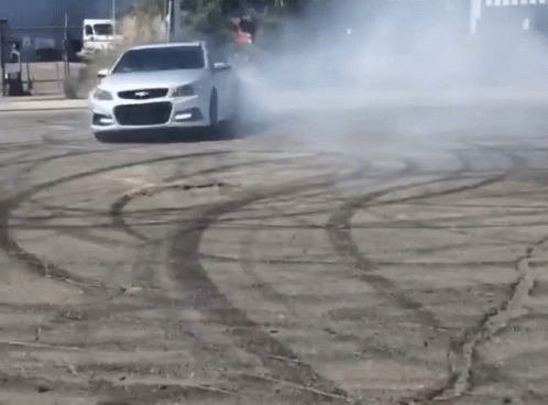 White Chevrolet Ss Burnout GIF