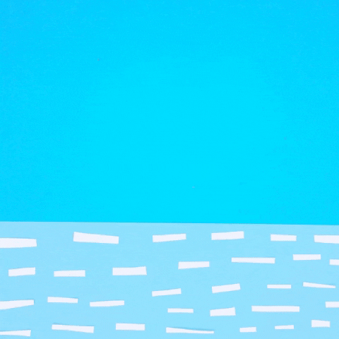 White Circle Boing Blue Background GIF