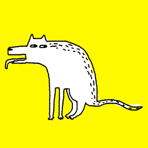 White Dog Releasing Poop GIF