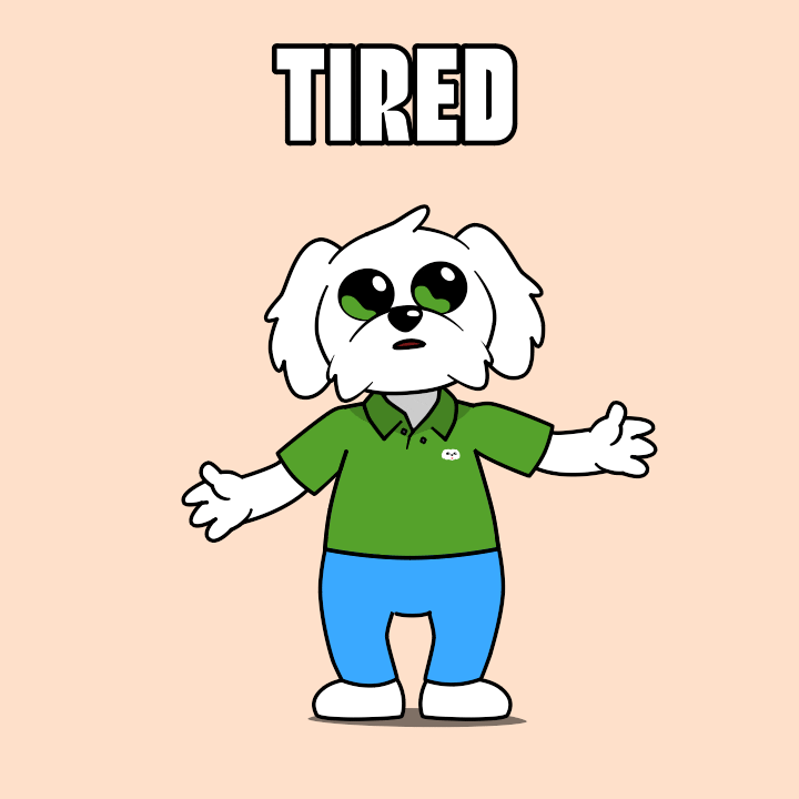 White Dog Tired Tuesday GIF