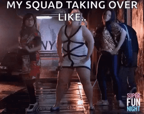 White Dress Woman Dancing Wet Street With Women