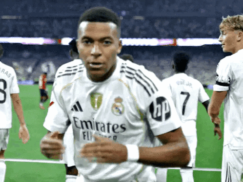 White Emirates Jersey Soccer Player Running GIF