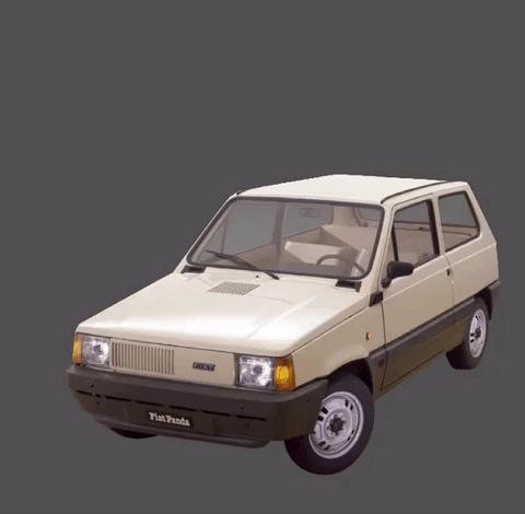 White Fiat Panda GIF