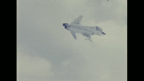White Fighter Jet Falls Down GIF