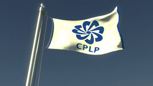 White Flag with Blue Flower and CPLP