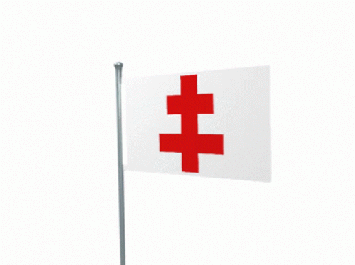 White Flag With Red Cross GIF