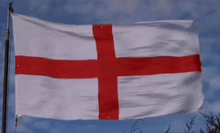 White Flag With Red Cross Waving GIF