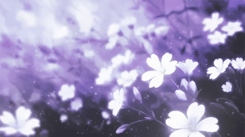 White Flower Shine Purple Aesthetic GIF