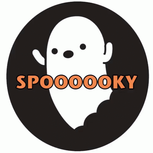 White Ghost in Black Circle Spoooooky