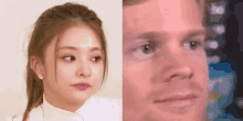 White Guy Blinking Chinese Girl Imitation GIF