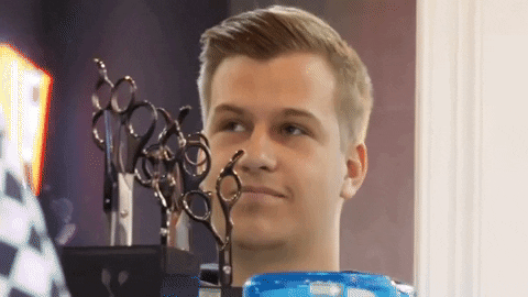 White Guy Brush Blinking Guy Moment GIF