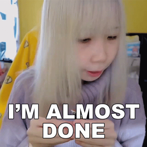White Hair Girl It's Almost Done GIF