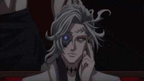 White-Haired Man With Blue Eye Hand to Face