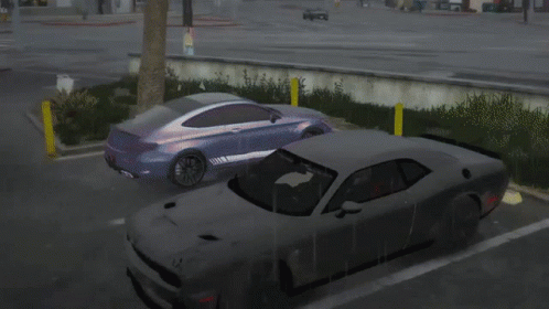 White Hellcat Drifting In Virtual Game GIF