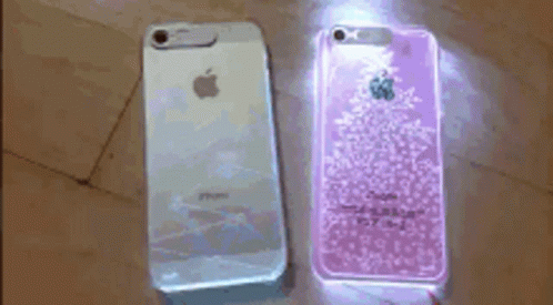 White IPhone Next To Purple IPhone GIF