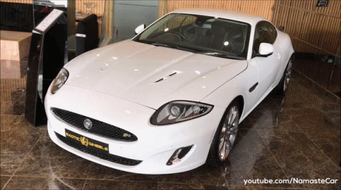 White Jaguar Sports Car in YouTube Video