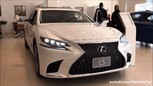 White Lexus LS in Showroom