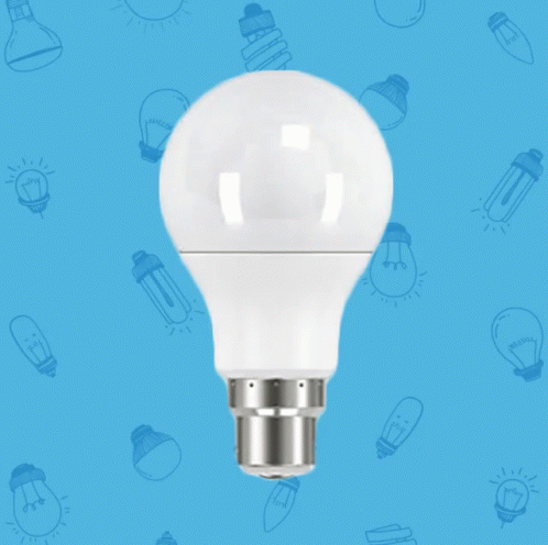 White Light Bulb In Blue Backdrop GIF