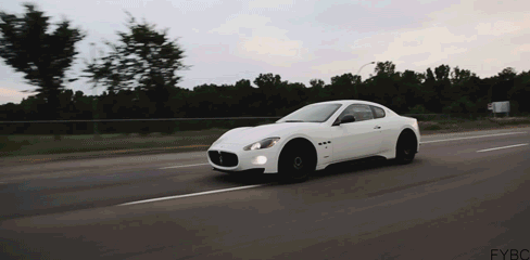 White Maserati Driving with FYBC
