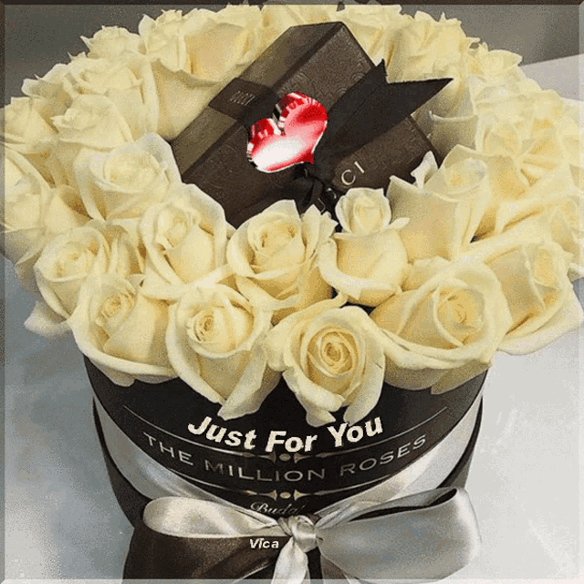 White Million Roses Just For You GIF
